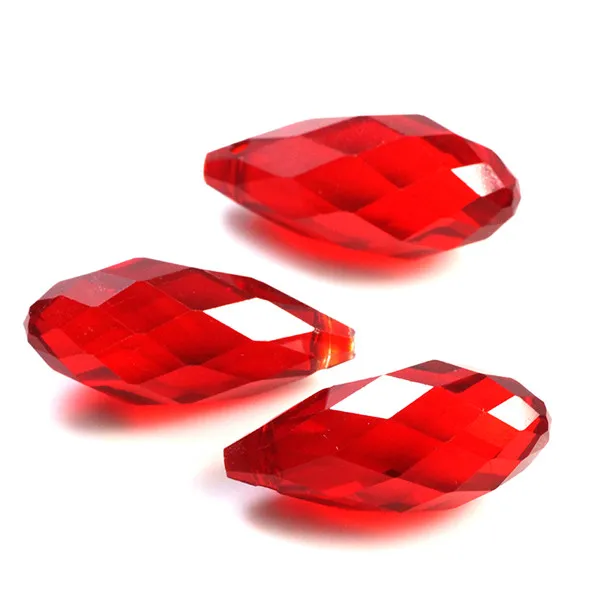 Zhubi 5 шт. 12x25 мм Подвески хрустальные каплевидные бусины граненых стеклянных бусин ювелирные изделия женские аксессуары ожерелье серьги подвески - Цвет: red