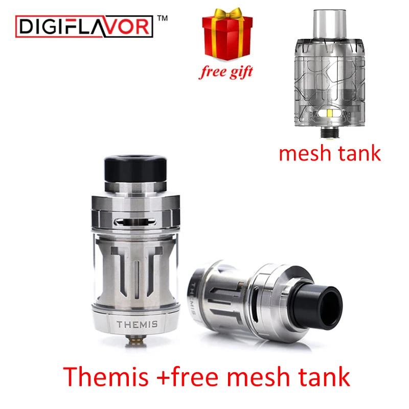 

Original Digiflavor Themis RTA 5ML/2ML Dual/Single Coil Builds Leak-Proof as geekvape zeus RTA Mesh RTA version with Mesh wires