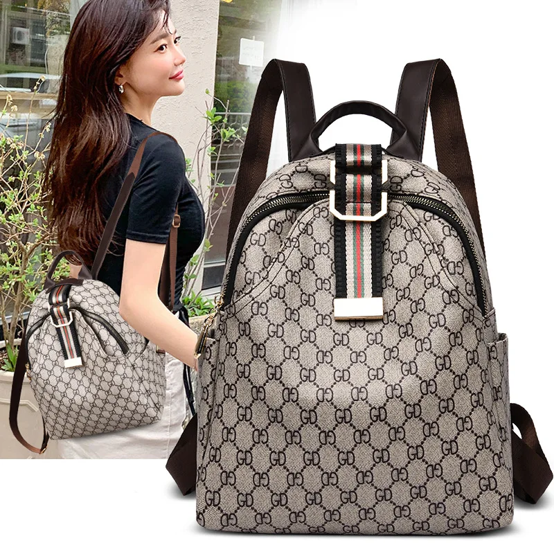 

Shoulder Bag Oxford Leather Women Backpack Fashion Print School Bags for Teenager Girls Casual Large Capacity Women Backpack