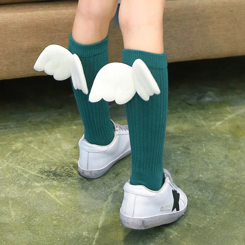 

Autumn/Winter 1-10y Baby Girl Knee high Socks New design Toddle Cotton Sock Cute Children socks with angel wing c880