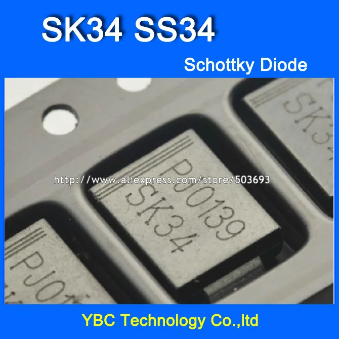 50 шт./лот SK34 SS34 SMC 3A/40В 1N5822 диод Шоттки|diode 1n4007|shipping kazakhstanshipping schedule |