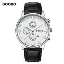 Mens Watches DOOBO Top Brand Luxury Leather Strap Gold Watch Men Quartz Watch clock men Fashion