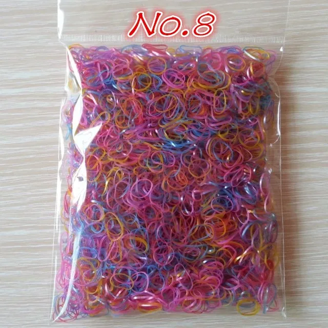About 1000pcs/bag (small package) 2015 New Child Baby TPU Hair Holders Rubber Bands Elastics Girls Tie Gum Hair Accessories -