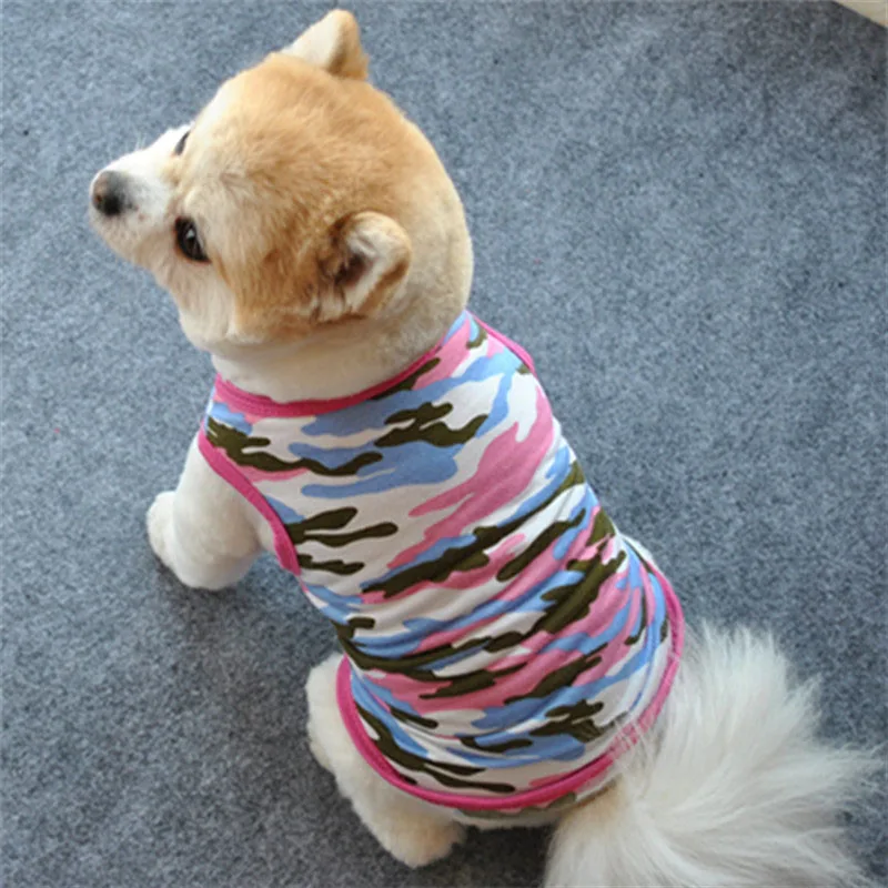 Модный Камуфляжный жилет для животных футболка с котом весенне-летняя хлопчатобумажная одежда для домашних питомцев Одежда для щенков для кошек маленькие собаки XS S M L Размер