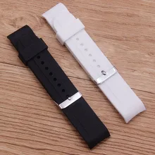 

Watch accessories rubber silicone watch elbow 24MM waterproof and sweat-proof belt black white rubber belt men's watch belt