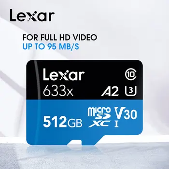 

2019 Original Lexar 95mb/s 633x Micro sd card 512GB 64g 128g 256GB Memory Card Reader Uhs-1 For Drone Gopro Dji Sport Camcorder