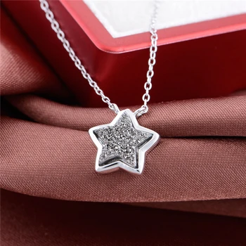 

Star Silver Pendant Genuine Fashion Style Free Shipping GW Fashion Jewelry FNET003