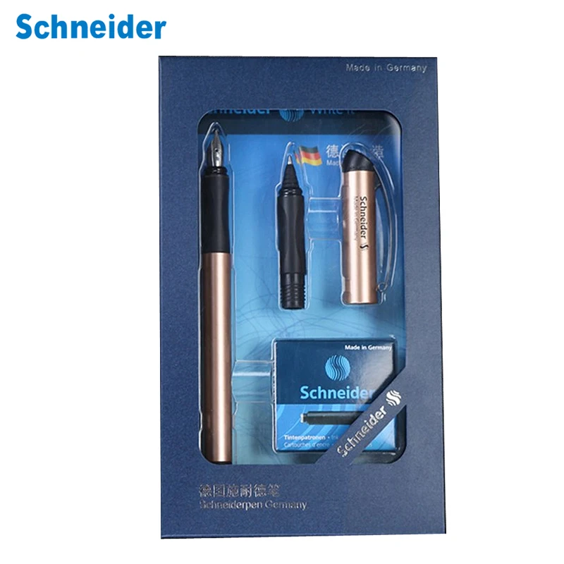 슈나이더 BK600 만년필 선물 상자 세트, 0.5mm 이라리타 젤 듀얼 팁, 붓글씨 펜, 돌마 칼렘 칼렘, 사무용품