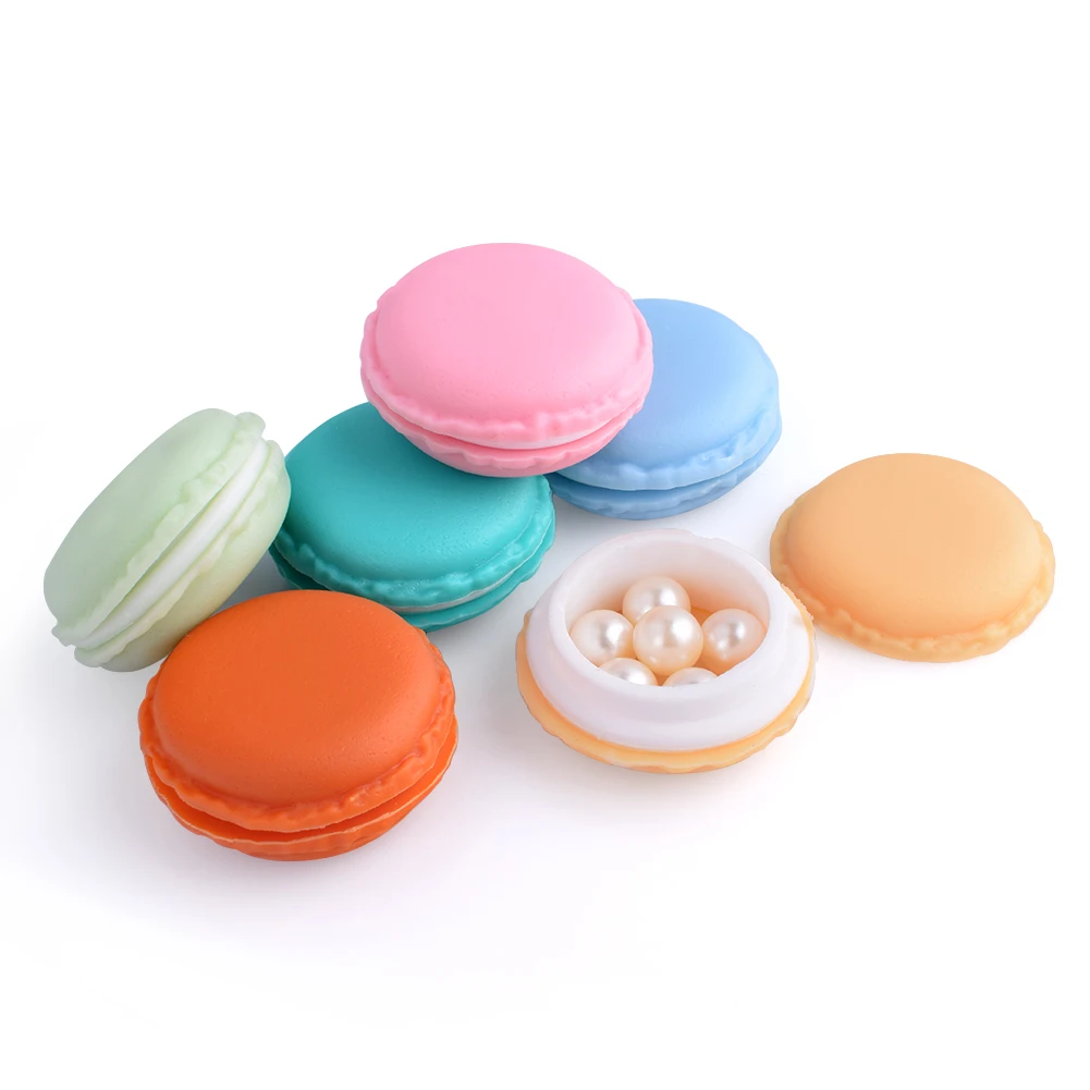 

24 Pieces Lovely Candy Color PP + TPE Mixed Macaroon Case Jewelery Ear Stud Earrings Pills Storage Box Organizer Display Case