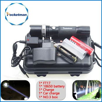 

Big Promotion Ultra Bright XM-L T6 LED Flashlight 5 Modes 5200 Lumens Zoomable LED Torch 18650 Battery + Charger 68