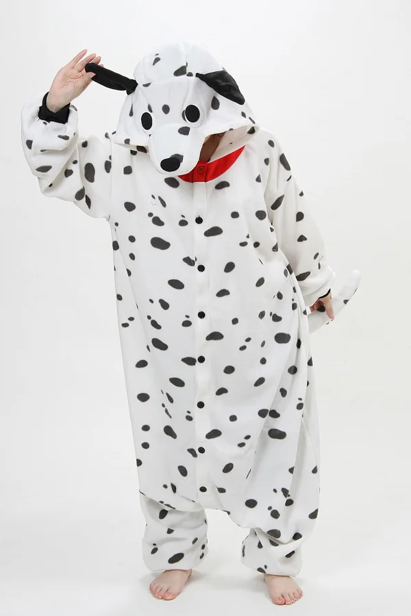 Косплей для взрослых унисекс флисовая собака породы далматинец комбинезон
