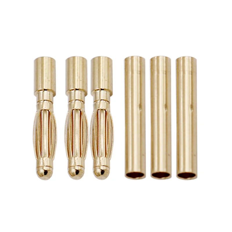 

10 pair/lot Hot sales for ESC Lipo RC battery 2.0mm banana connector plug Gold Bullet Male + Female 40% off