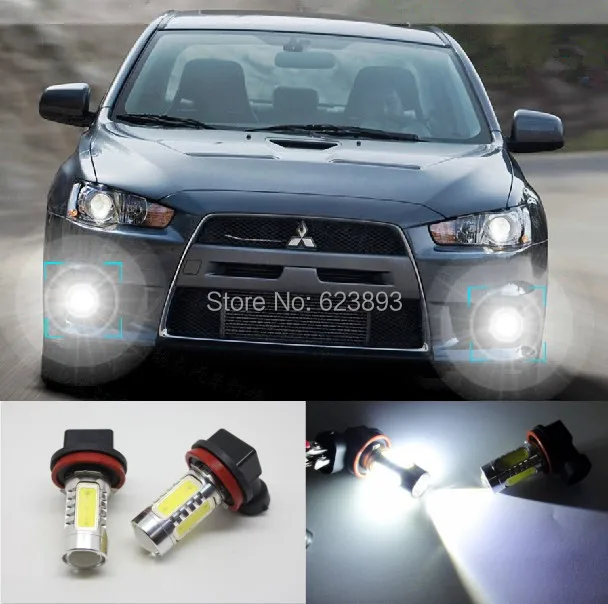 

Free shipping, 2x No error Bright White H8 LED Fog Light Daytime Running Light Bulb For Mitsubishi Outlander 2010-2012