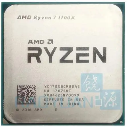 Процессор AMD Ryzen 7 1700X R7 1700X3,4 GHz Восьмиядерный процессор YD170XBCM88AE Socket AM4 без кулера