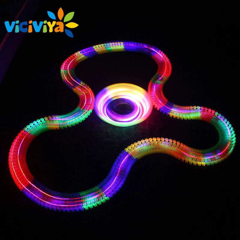 VICIVIYA Miracle Glowing font b toy b font Racing Track Set Flexible Track Led Car font