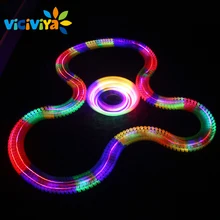 VICIVIYA Miracle Glowing font b toy b font Racing Track Set Flexible Track Led Car font