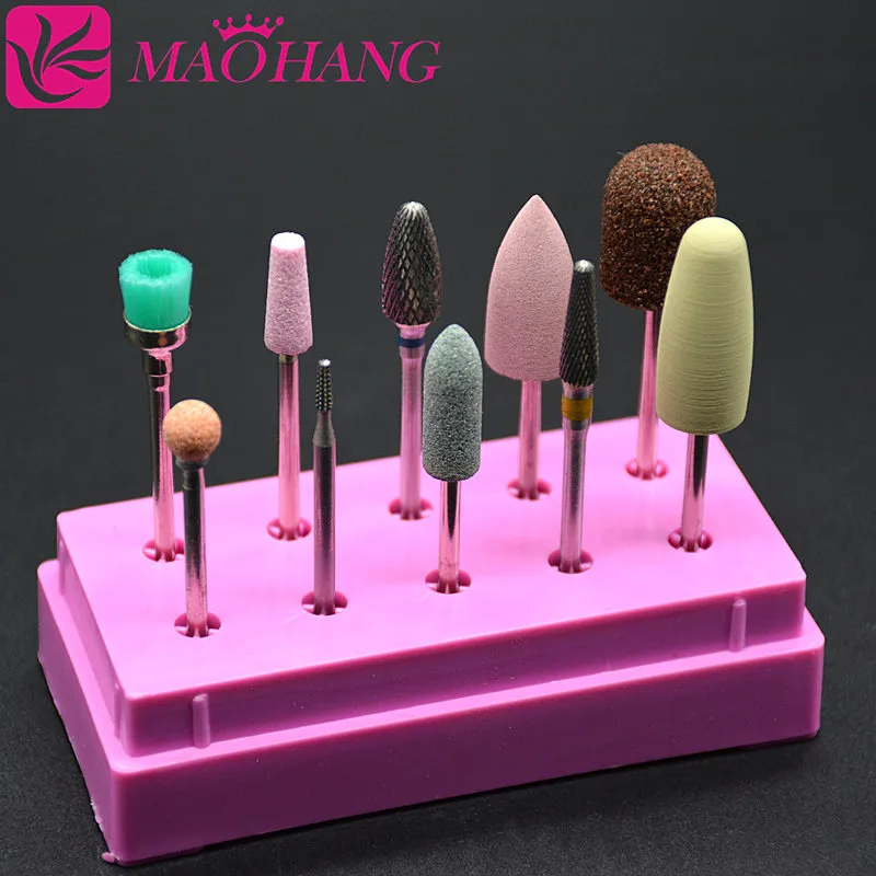 

MAOHANG New Pro PEDICURE Kit 10 kinds/set(10pcs) Ceramic Nail Art Drill Professional Electric Machine Manicure drill bit Tools