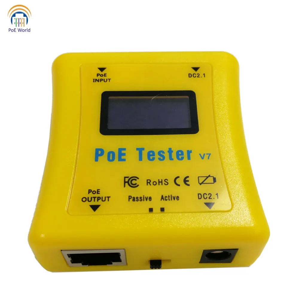 802.3af/at 802.3bt прибор для проверки PoE детектор Светодиодный дисплей CCTV тестеры Inline мощность по Ethernet напряжение и ток пассивный