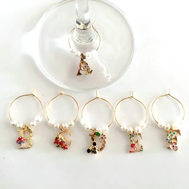 Wine charms New Fashion Design 6PCS Wine Glass Charms Rings Marker  Christmas Party Bar Table Decorations Christmas Gift - AliExpress