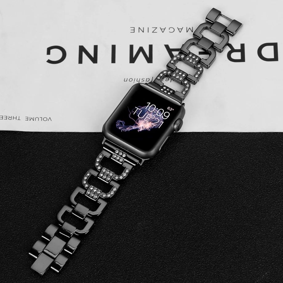 38/42 мм Apple Watch на группа Нержавеющая сталь для Мужской замена наручные часы