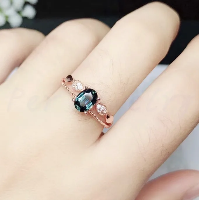 Сапфировое кольцо натуральный настоящий сапфир серебро 925 пробы 0.55ct драгоценный камень ювелирные изделия, кольца на палец# BL18102509