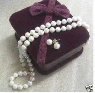 

Charming Asian White Pearl Necklace earring Fashion AKOYA fast shipping