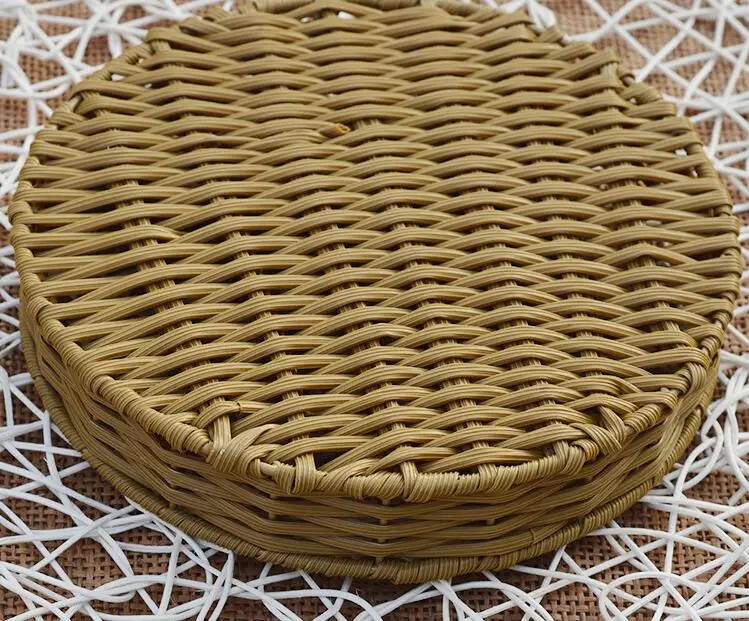Ручной пластиковая трость тарелка для фруктов рамки корзины под хлеб корзинка для конфет