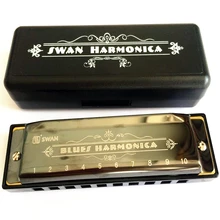2016 New Swan Harmonica 10 Hole Diatonic Blues Harp High quality Mouth Organ Woodwind Musical Instrument Harmonica diatonic C