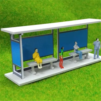 

1:87 HO Scale Gauge Building Model Train Railway Layout Shelter Station Bus Stop DIY Architectural Sand Table Model Kit