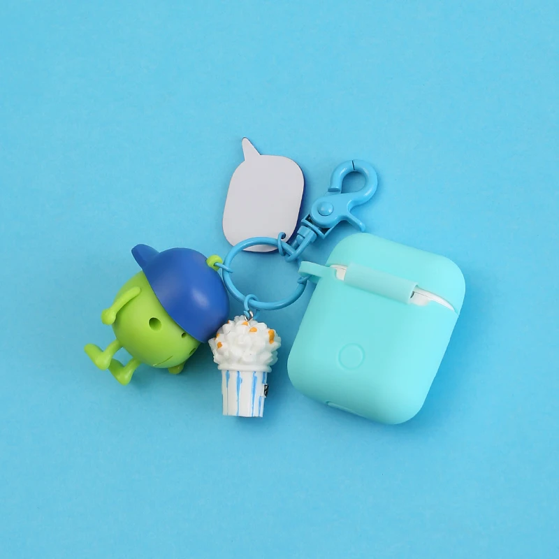 Мягкий силиконовый чехол для Apple Airpods аксессуары Bluetooth наушники специальный декоративный чехол сумка чехол с кольцом для ключей