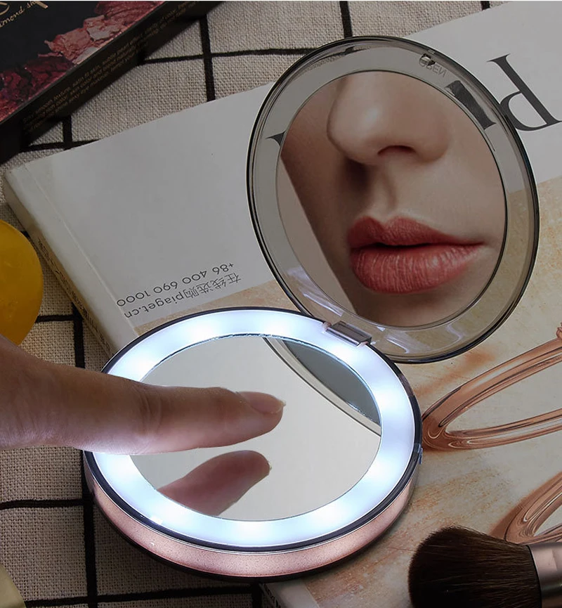

Pro Makeup Mirror With LED Light Bulbs USB Charging Port Cosmetic Lighted Bulb 3X Magnifying Make Up Mirrors Brightness Lights