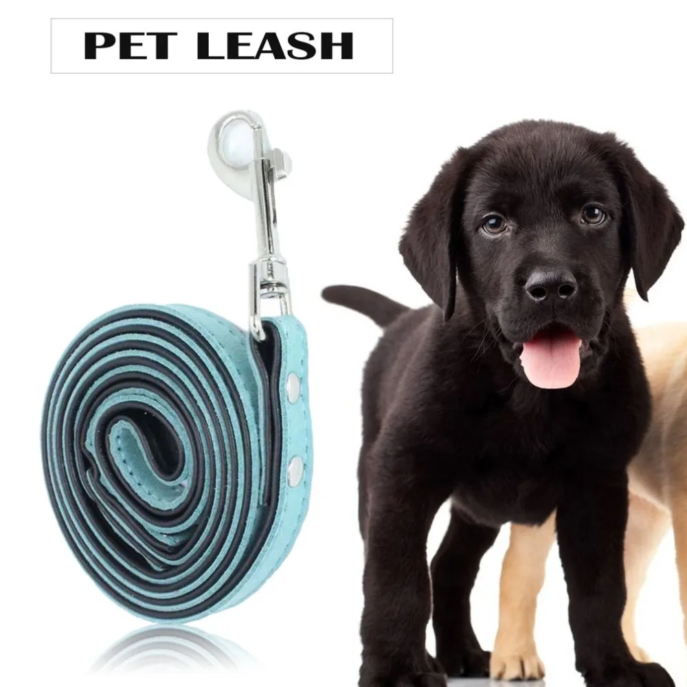 New Pet Dogs Cats Leading Leash Rope Soft Smooth Leather 1.5*120cm Harnesses Walking Leads