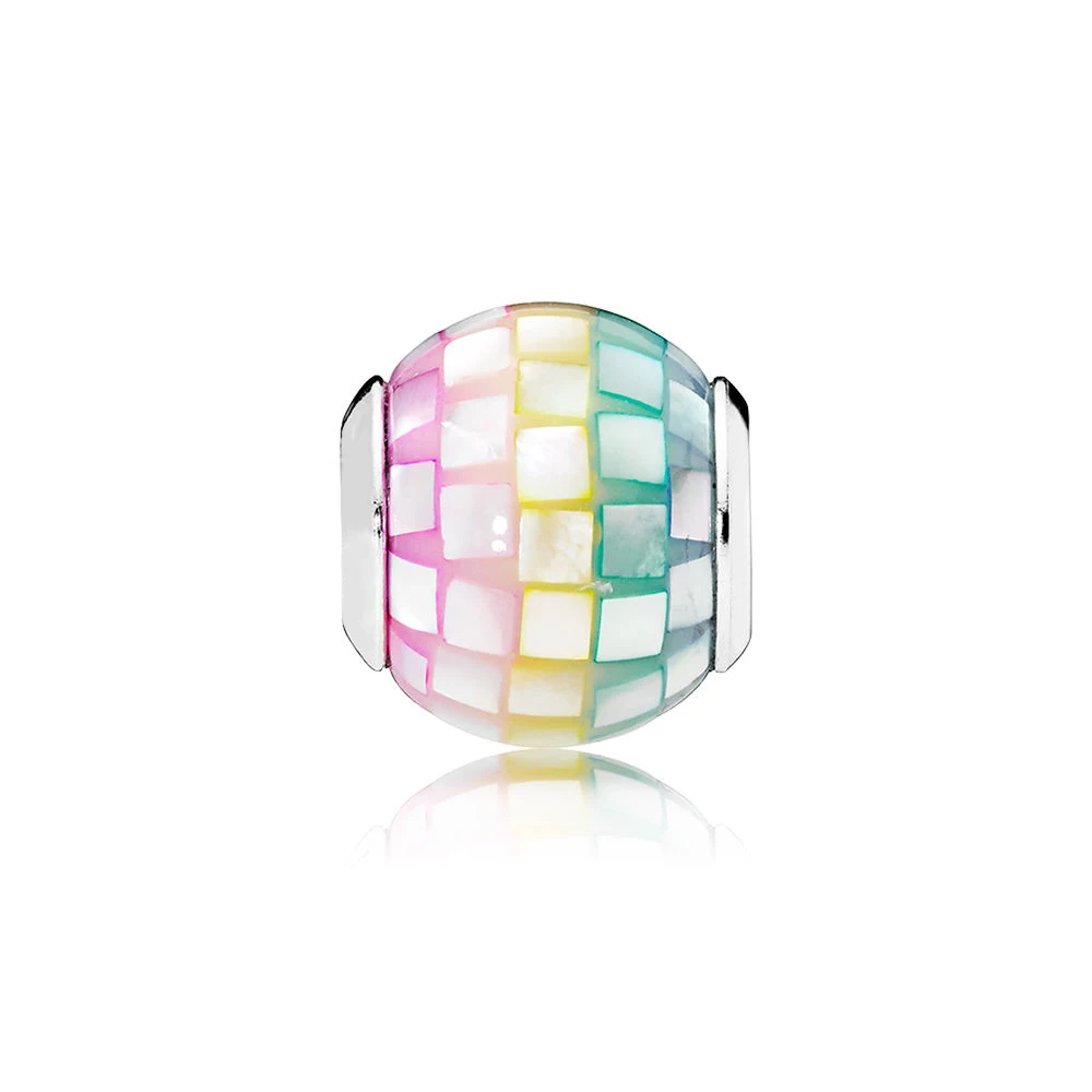 

Classic Authentic 925 Sterling Silver Multi-Color Mosaic Charm Bracelet Beads Fit Pandora Bracelet DIY Jewelry Bangle for women