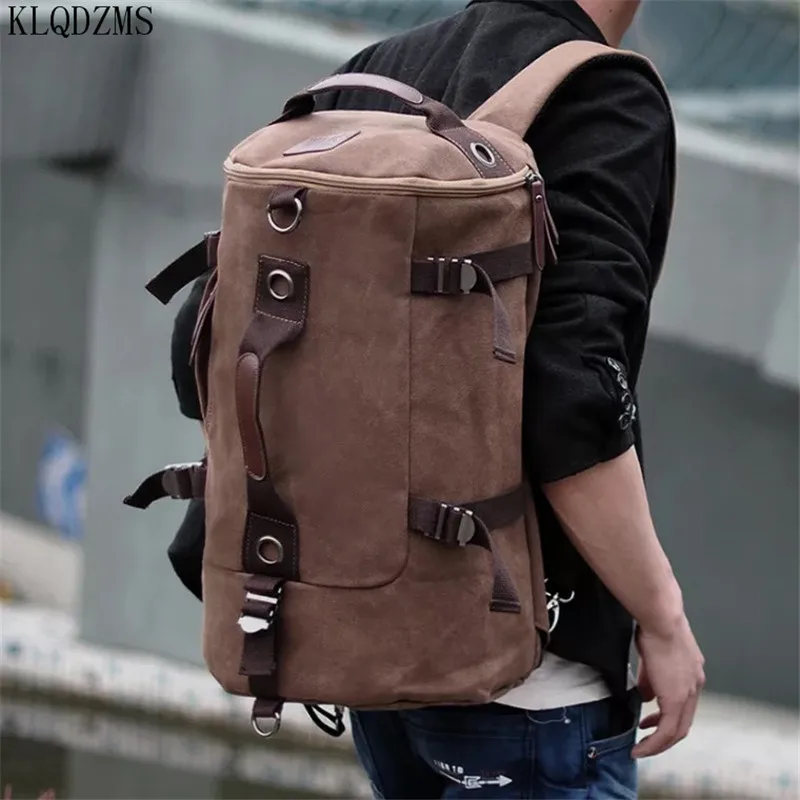 

KLQDZMS Travel Large Capacity Backpack Male Luggage Shoulder Bag Computer Backpacking Men Functional Versatile Bags