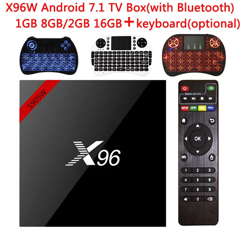 

X96 X96W Smart TV Box Android 7.1 Bluetooth 1G/8G 2G/16G Amlogic S905W 2.4GHz WiFiHD Quad Core 4K Media Player Set top Box