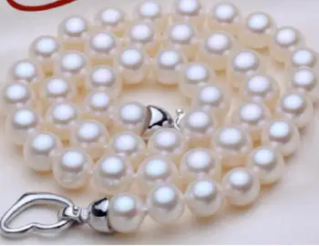 

classic10-11mm white round pearl necklace 18inch 36"