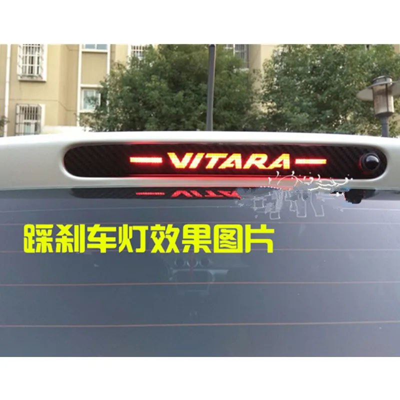 

Limited latitude trailhawk longtitude CARBON FIBER brake light lamp decoration PAPER STICKER 1PC FOR 2015 16 17 Suzuki vitara