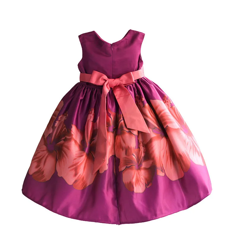 Рождественское платье для девочек Детское платье с большой розой и жемчужинами для вечеринок Размеры с 3 до 8 лет