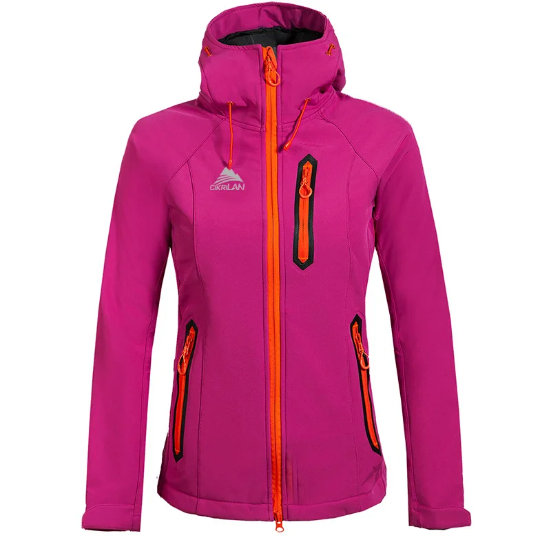 SHIFUREN Женская водонепроницаемая куртка для альпинизма, походная Лыжная ветрозащитная флисовая зимняя флисовая куртка с длинным рукавом, размер S-XXL - Цвет: rosered