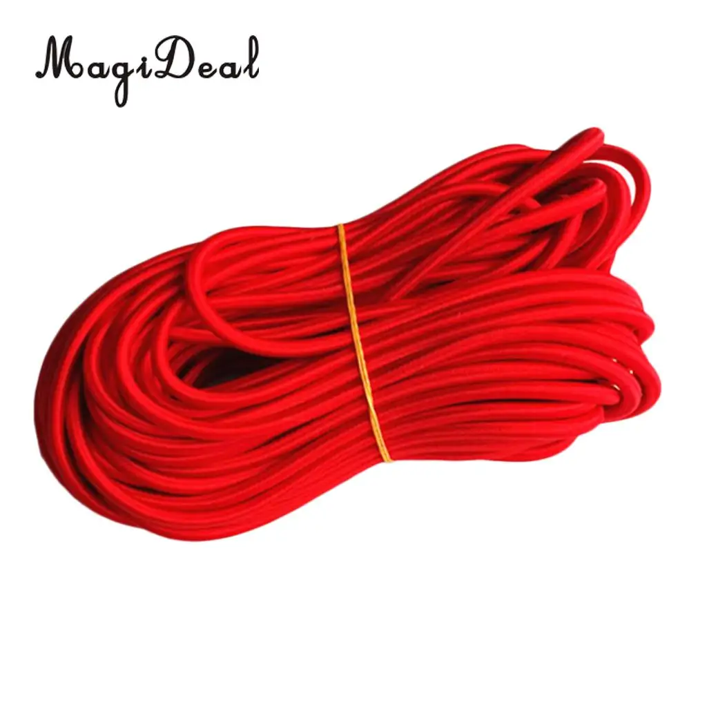 MagiDeal 5mm Marine Grade Strong Flexible Elastic Rubber Bungee Rope Shock Cord Tie Down Boat Caravan Trailer Tarp DIY UV Stable