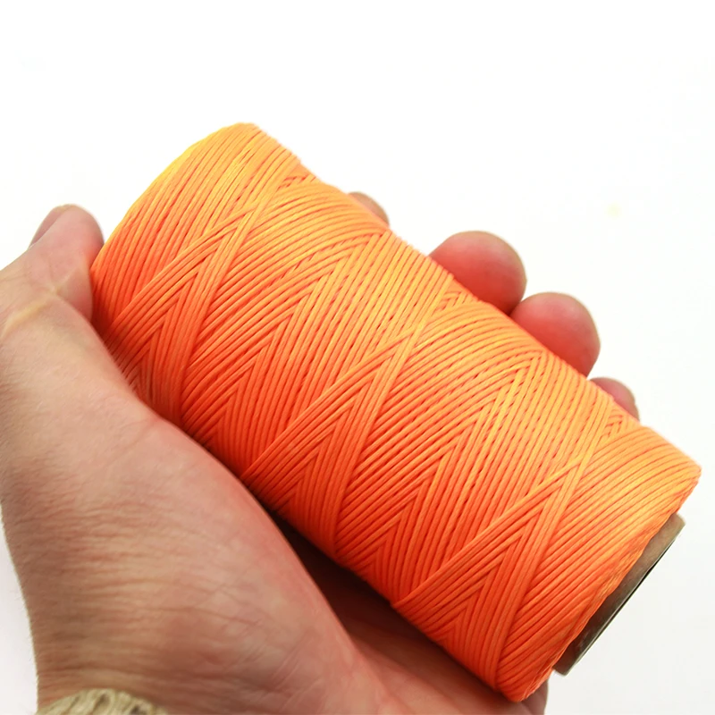 Bobina Filo Cerato Piatto 2 Pezzi – 1mm 260m Per Cuoio + 7 Aghi Per Cucito Manuale – Marrone E Caffè