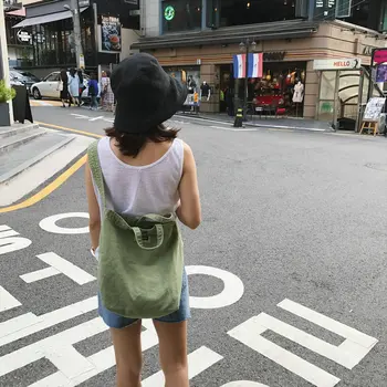 

New 2018 Han Guodong door single shoulder bag summer ins super fire wide shoulder strap cloth Leisure Canvas Satchel SS-045