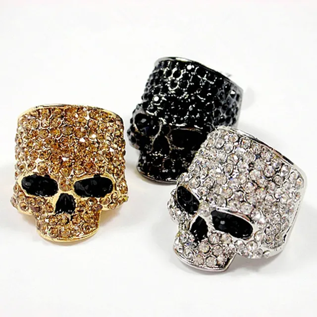 Punk crystal skull ring - Skullstores.com