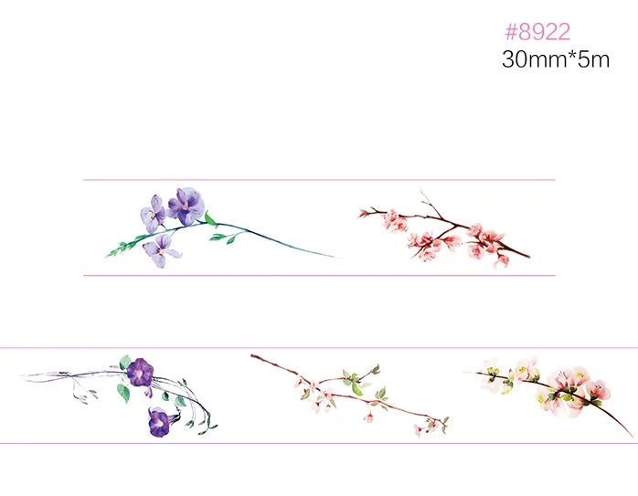 7 дизайнов цветы/девушки/модели/свадебное платье/облако японский Васи декоративная клейкая лента DIY маскирующая бумажная лента наклейка этикетка - Цвет: 8922