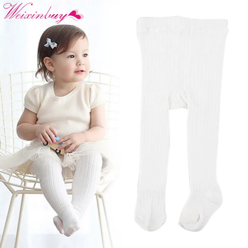 

2018 Children Girls Tights White Thickened Children Kids Infant Baby Spring Cotton Stockings 0-4 Years
