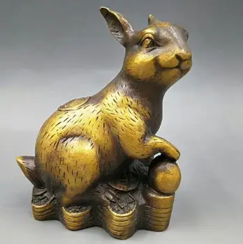 

Collect Chinese Bronze Fengshui Twelve Zodiac Animal Rabbit Statue