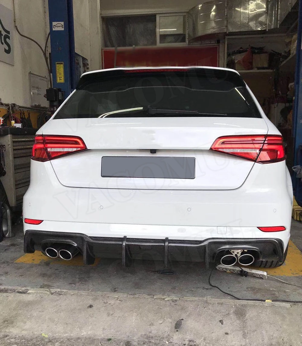 Углеродного волокна заднего бампера для губ спойлер, диффузор для Audi A3 Sline S3 хэтчбек Sportback не Стандартный K стиль