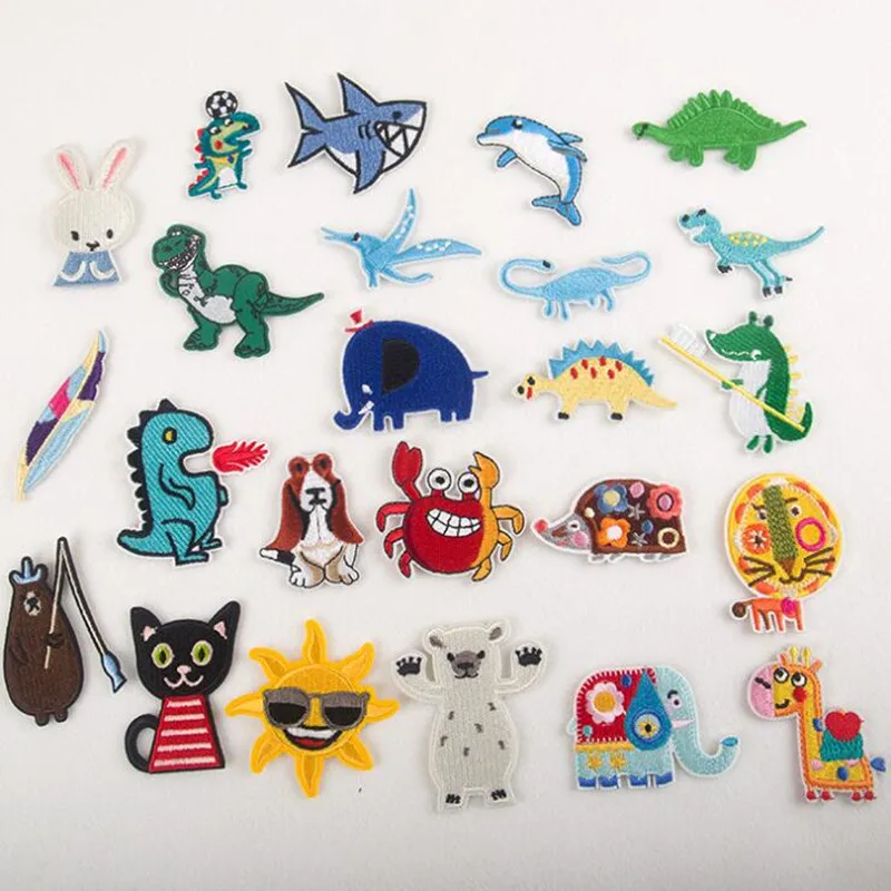 

Many Small Animal Badges Parches Embroidered Iron On Patches For DIY Cloth Patch Fashion Design Motif Applique Badge