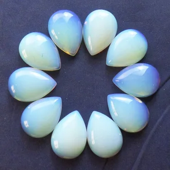 

10PCS Wholesale Natural Opal Opalite Teardrop CAB Cabochon 25x18x7mm S-79