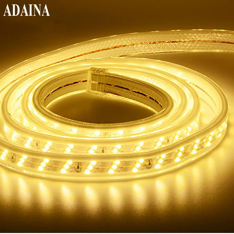 Plastic Covered Waterproof Led Strip Light DC220V Diode Tape RGB SMD5730 120 Chips/M Warm Led